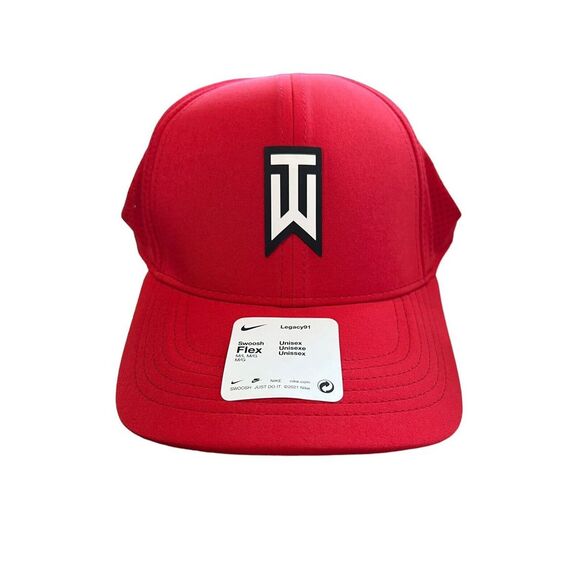 Nike Tiger Woods Structured Dri-FIT ADV Club Cap Hat Large/XL Stretch Red NEW - Picture 1 of 4